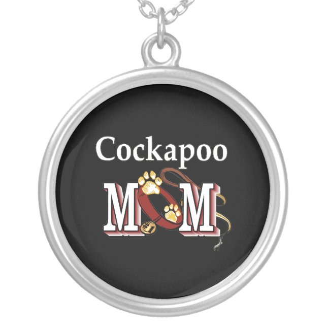 Cockapoo Mom Gifts Silver Plated Necklace (Front)