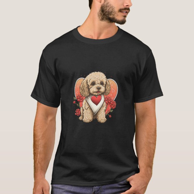 Cockapoo Owner Valentine's Day Cute Puppy With Hea T-Shirt (Front)