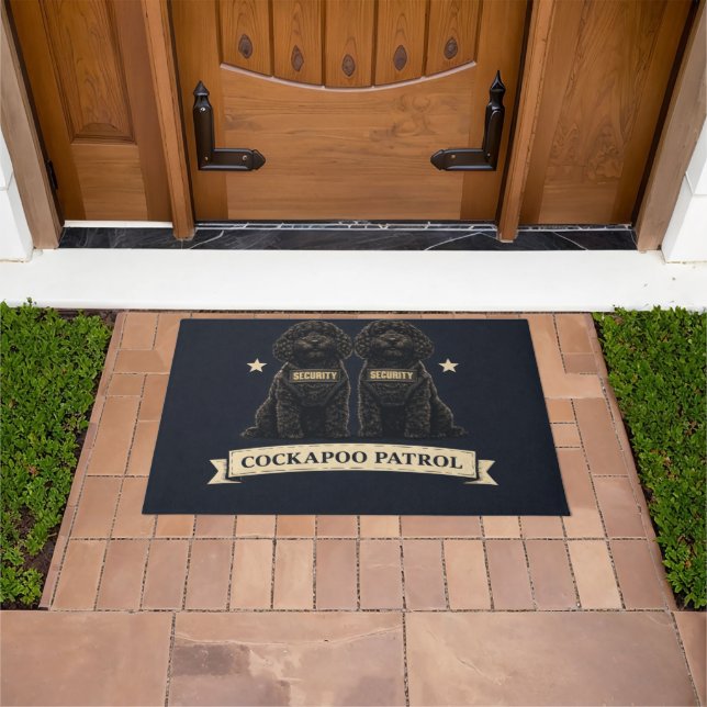 Cockapoo Patrol Doormat | Funny Dog Welcome Mat (Outdoor)