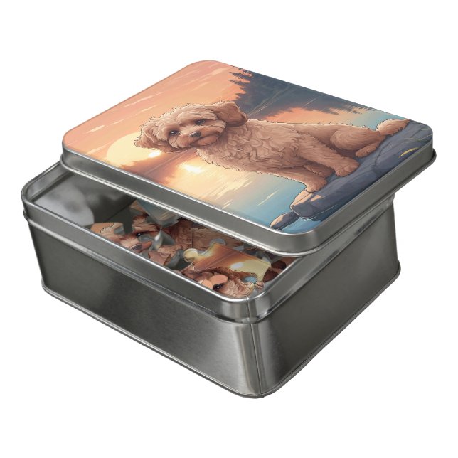 Cockapoo Poodle dog Jigsaw Puzzle (Lid Open)