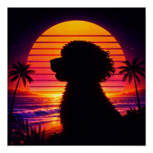 Cockapoo Poster- Retro Cockapoo Dog Lover Gift Poster (Front)