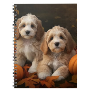 Cockapoo Puppy Autumn Delight Pumpkin  Notebook