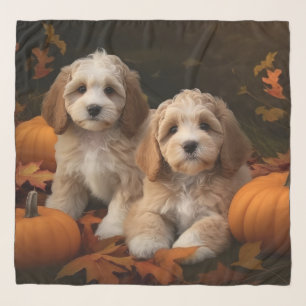 Cockapoo Puppy Autumn Delight Pumpkin  Scarf
