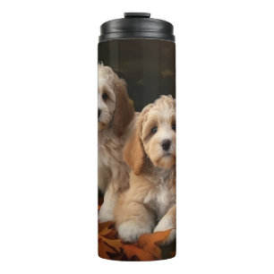 Cockapoo Puppy Autumn Delight Pumpkin  Thermal Tumbler