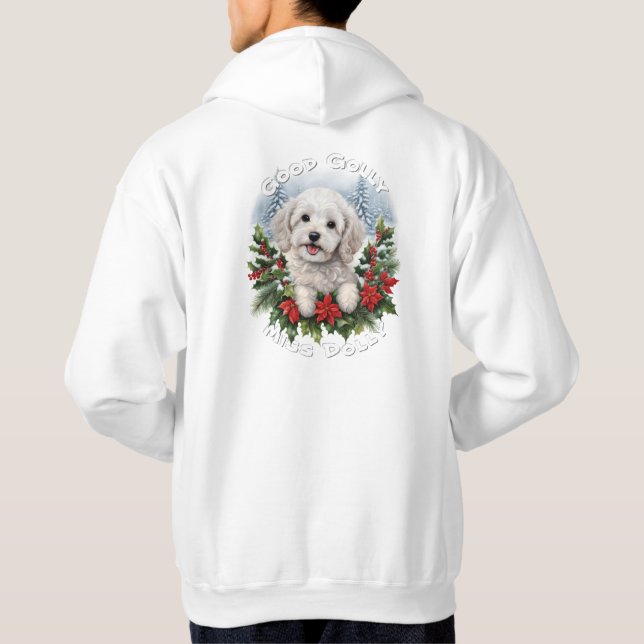 Cockapoo Puppy Christmas Hoodie (Back)