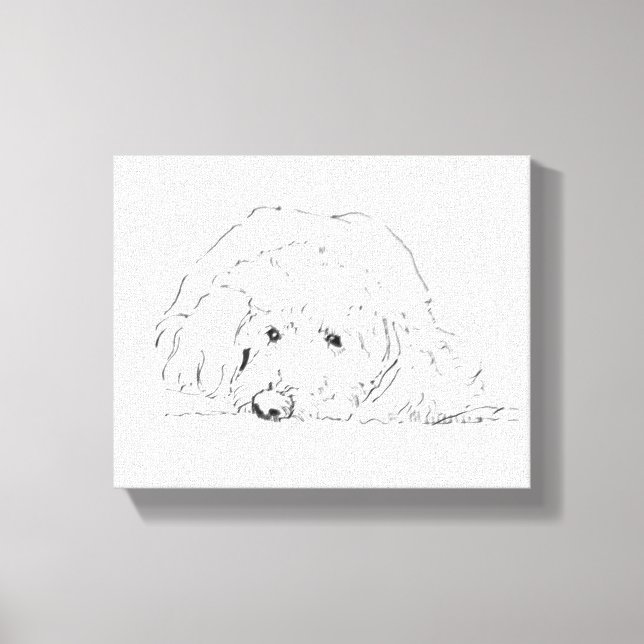 Cockapoo Puppy Poster, Dog Lover Gift Ideas Canvas Print (Front)