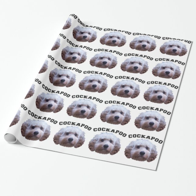 Cockapoo Puppy Wrapping Paper (Unrolled)