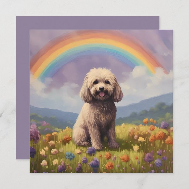 Cockapoo Rainbow Bridge Memorial Custom Dog Name (Front/Back)
