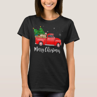 Cockapoo Red Truck Christmas Tree Xmas Dog T-Shirt