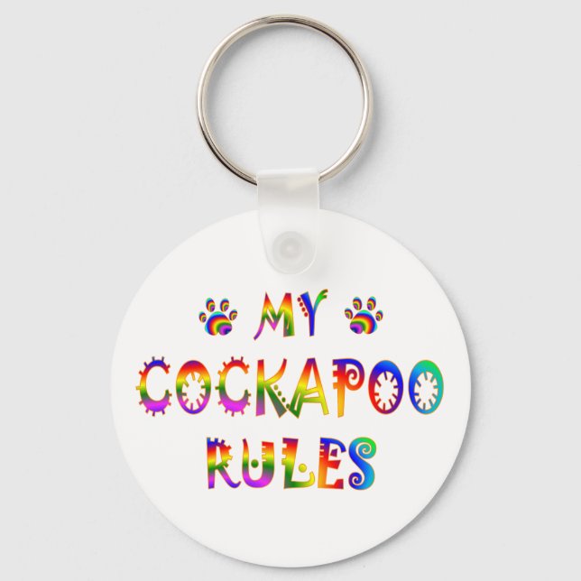 Cockapoo Rules Fun Keychain (Front)