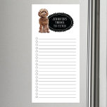 Cockapoo Shopping List  Magnetic Notepad<br><div class="desc">Adorable things to fetch Cockapoo dog with a black chalkboard frame personalized with your name.</div>