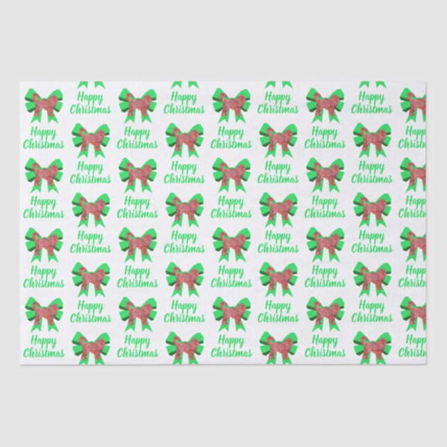 Cockapoo Silhouette Red Christmas Dog & Bow White Tissue Paper (Front)