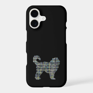 Cockapoo Silhouette Yellow & Black Grid iPhone 17 Case