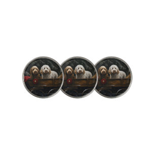 Cockapoo Snowy Sleigh Christmas Decor     Golf Ball Marker