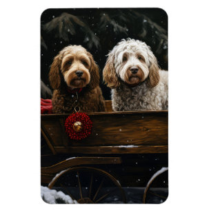 Cockapoo Snowy Sleigh Christmas Decor     Magnet