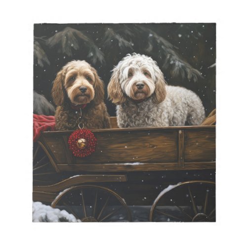 Cockapoo Snowy Sleigh Christmas Decor    Notepad