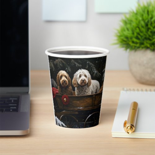 Cockapoo Snowy Sleigh Christmas Decor     Paper Cups