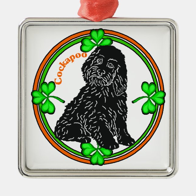 Cockapoo St Patrick's Day Metal Ornament (Front)