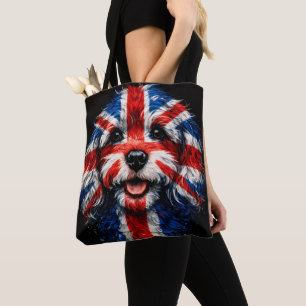 Cockapoo Union Jack British Dog Gift Tote Bag