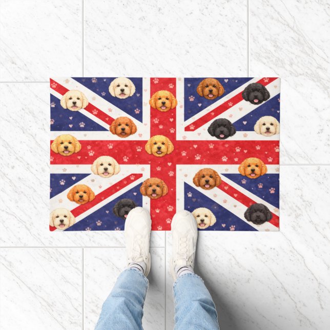 Cockapoo Union Jack Doormat | UK Dog Welcome Mat (Indoor)