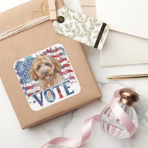 Cockapoo US Elections Vote for a Paws_itive Change Square Sticker