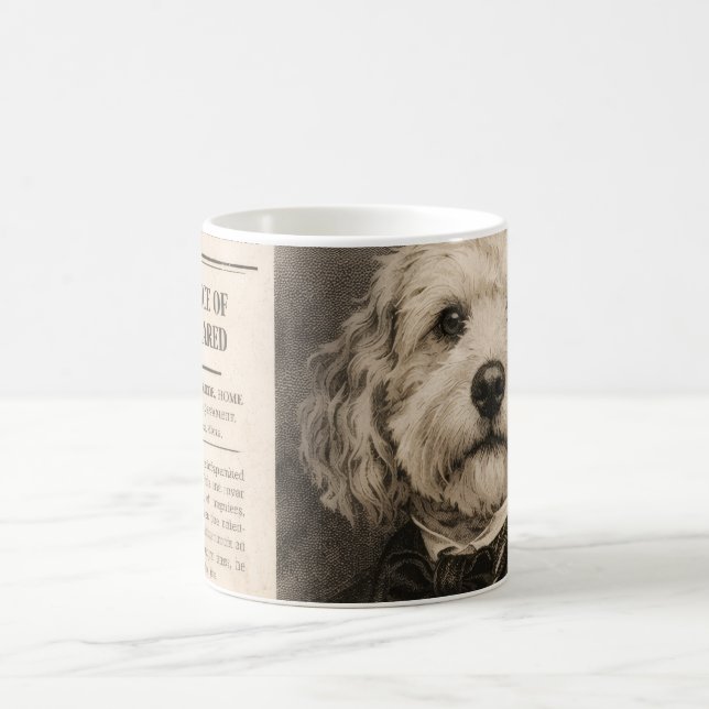 Cockapoo Vintage Newspaper Coffee Mug (Center)