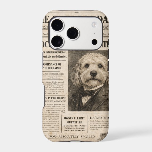 Cockapoo Vintage Newspaper Phone Case (Back)