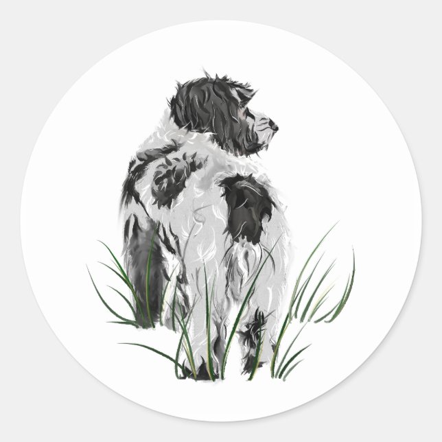 Cockapoo Wall Art Poster, Dog Home Decor Classic Round Sticker (Front)