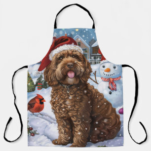 Cockapoo Winter Wonderland Christmas Joy  Apron