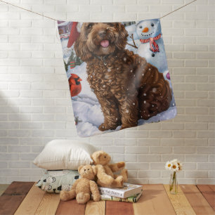 Cockapoo Winter Wonderland Christmas Joy  Baby Blanket