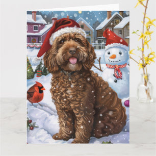 Cockapoo Winter Wonderland Christmas Joy Card