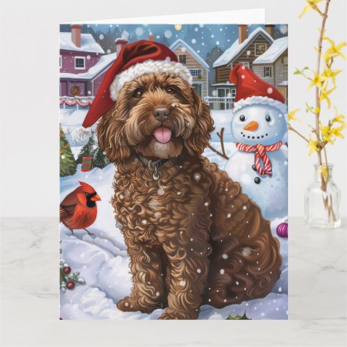 Cockapoo Winter Wonderland Christmas Joy  Card