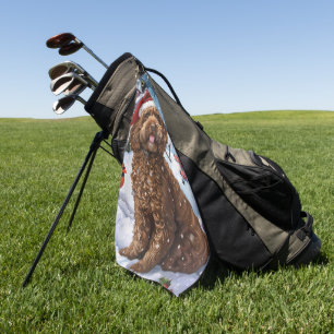 Cockapoo Winter Wonderland Christmas Joy  Golf Towel