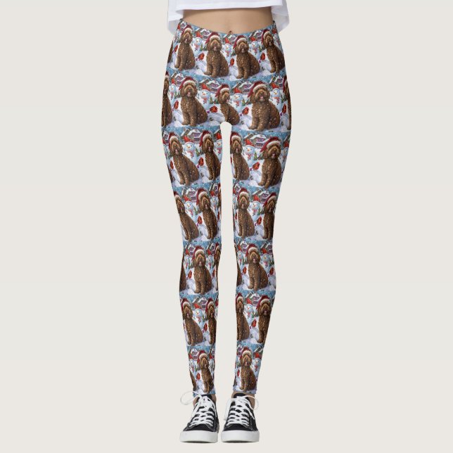 Cockapoo Winter Wonderland Christmas Joy  Leggings (Front)