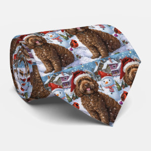 Cockapoo Winter Wonderland Christmas Joy  Neck Tie
