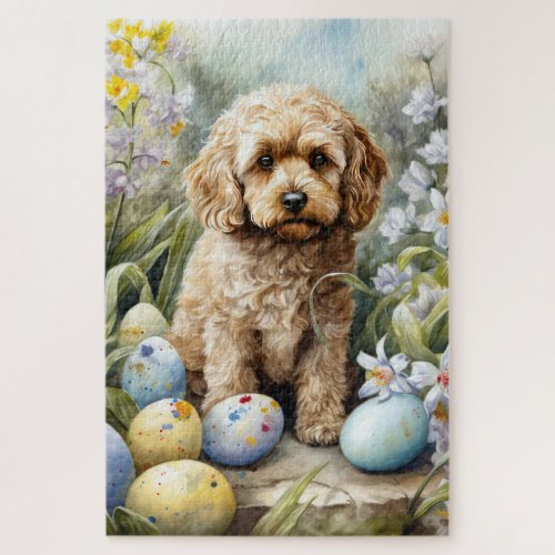 Cockapoo with Easter Eggs Holiday  Jigsaw Puzzle