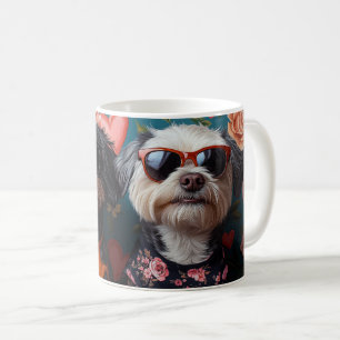 Cockapoo With Heart Roses Valentine's Day Coffee Mug