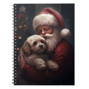 Cockapoo With Santa Claus Festive Christmas  Notebook