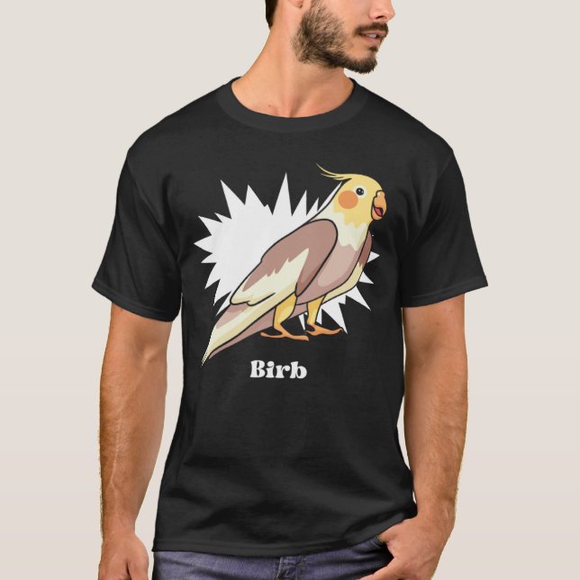 Cockatiel Birb Meme Yellow Cute Bird for Parrot Ow T-Shirt (Front)