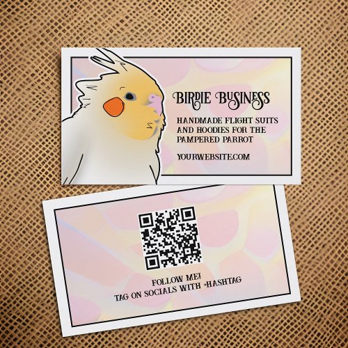 Cockatiel Bird Breeder Parrot Toy Social Media QR Business Card