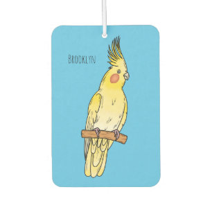 Cockatiel bird cartoon illustration  air freshener
