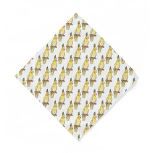 Cockatiel bird cartoon illustration bandana
