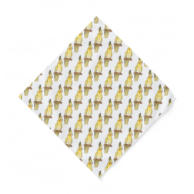 Cockatiel bird cartoon illustration  bandana (Front)