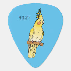 cockatiel bird cartoon illustration guitar pick