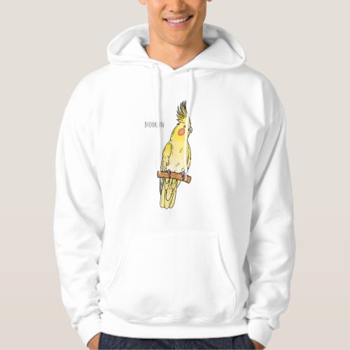 Cockatiel bird cartoon illustration  hoodie