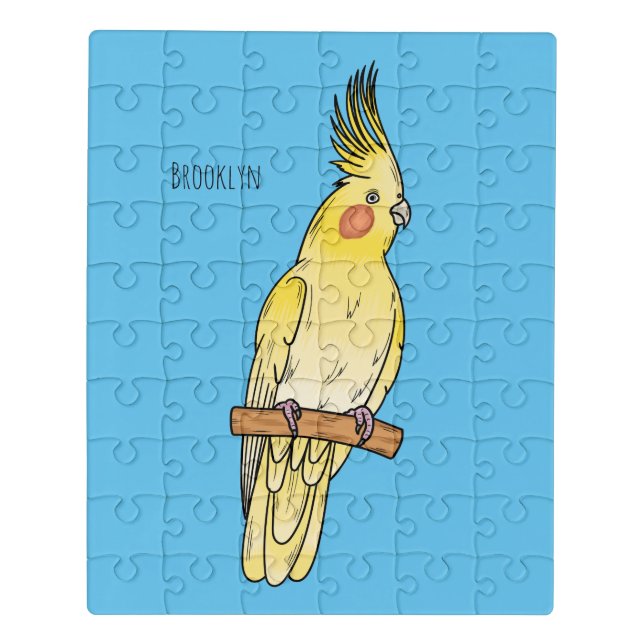 Cockatiel bird cartoon illustration jigsaw puzzle (Puzzle Vertical)