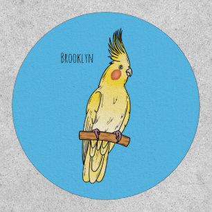 Cockatiel bird cartoon illustration  patch