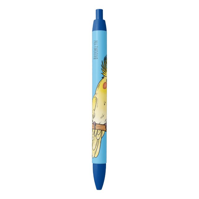 Cockatiel bird cartoon illustration pen (Front Vertical)