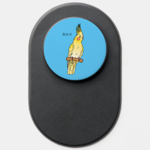 Cockatiel bird cartoon illustration PopSocket