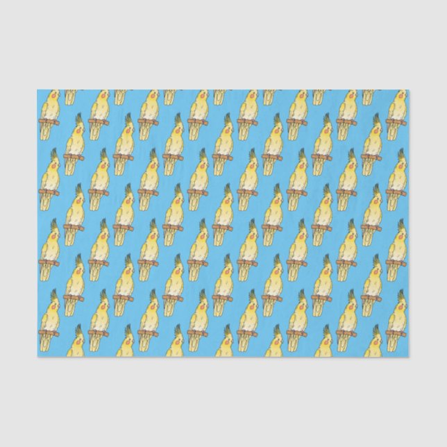 Cockatiel bird cartoon illustration  tissue paper (Front)